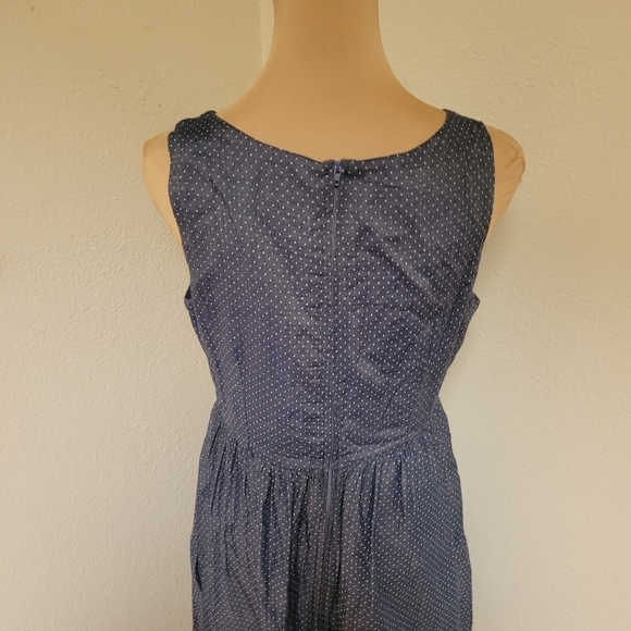 Modcloth Blue Dot Dress with cut out - Picture 7 of 7